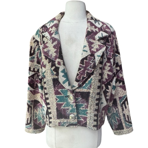 1980s/90s Kokopelli, 100% Cotton, Made in‎ USA, Southwest Tapestry Jacket - Picture 1 of 8